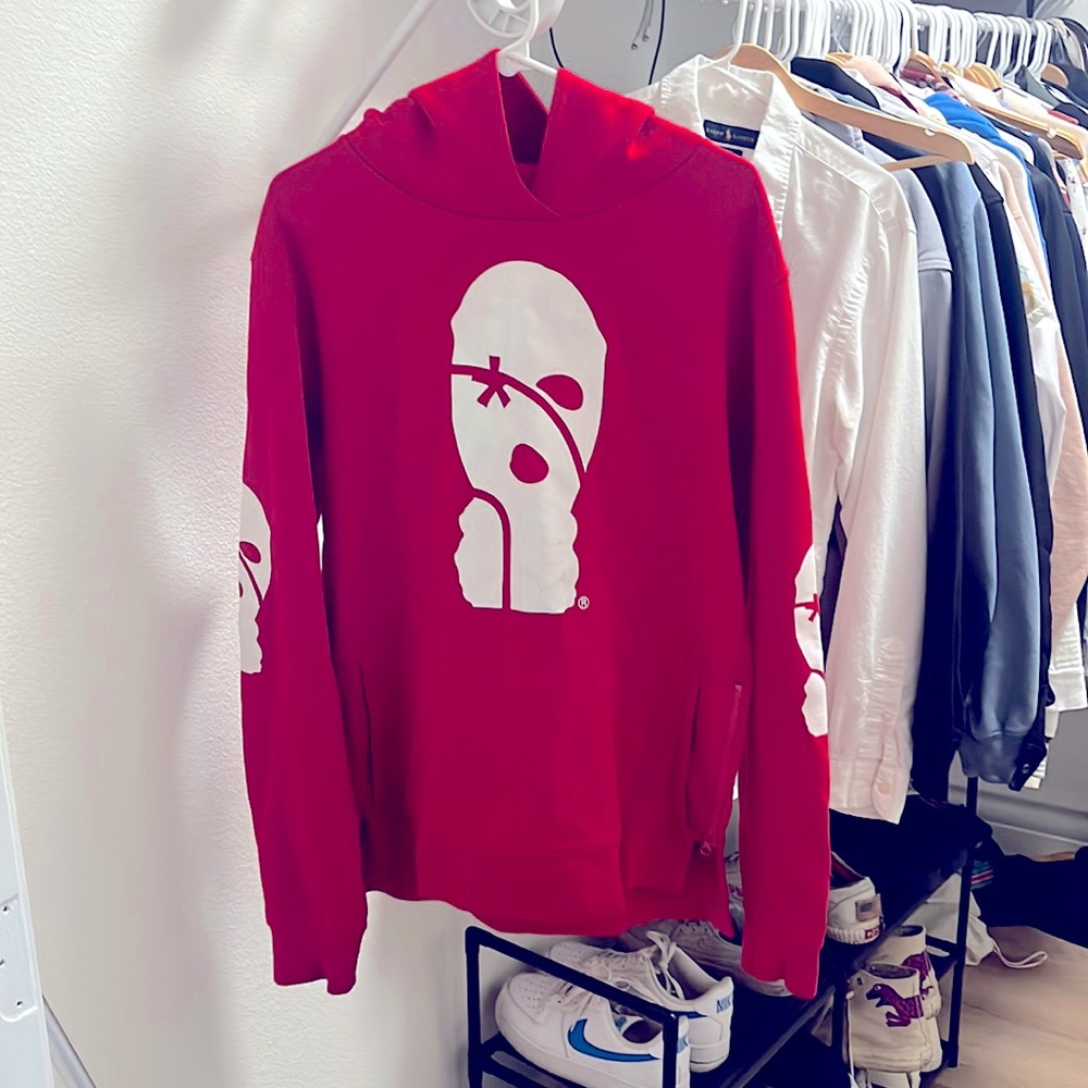 Local Trap Star — Red NO FACE HOODIE — medium